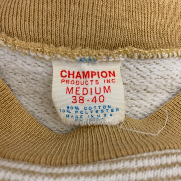 Vtg 60s Champion stripe short sleeve sweatshirt - Picture 6 of 12